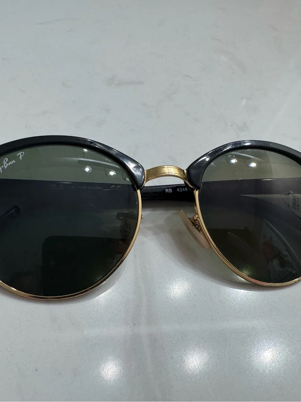 Ray-Ban Unisex Sunglasses Black Frame with Gold Accents